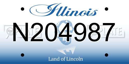 N204987 Illinois License Plate
