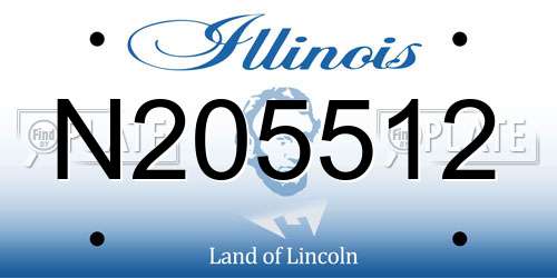 N205512 Illinois License Plate