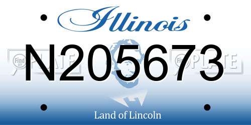 N205673 Illinois License Plate