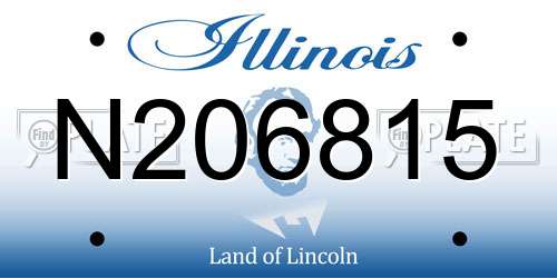 N206815 Illinois License Plate