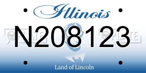 N208123 Illinois License Plate