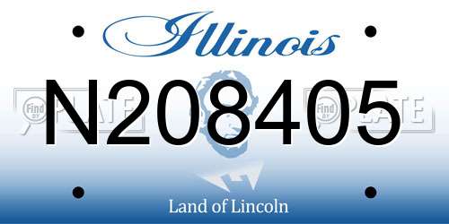 N208405 Illinois License Plate