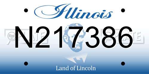 N217386 Illinois License Plate