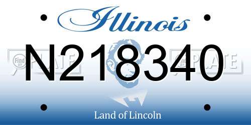N218340 Illinois License Plate