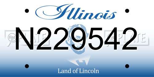 N229542 Illinois License Plate