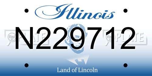 N229712 Illinois License Plate
