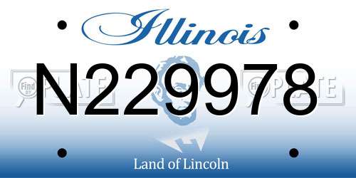 N229978 Illinois License Plate