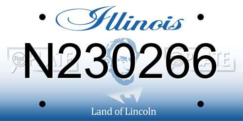 N230266 Illinois License Plate