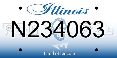 N234063 Illinois License Plate