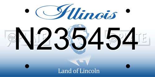 N235454 Illinois License Plate