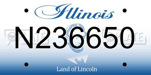 N236650 Illinois License Plate