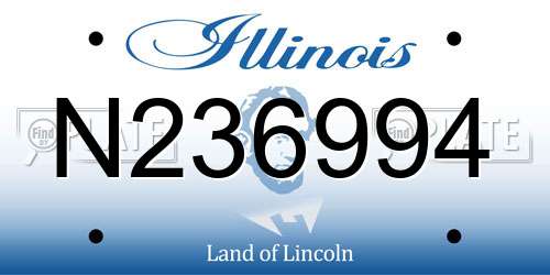 N236994 Illinois License Plate