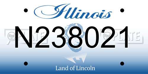 N238021 Illinois License Plate
