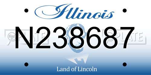 N238687 Illinois License Plate