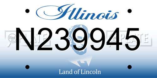 N239945 Illinois License Plate