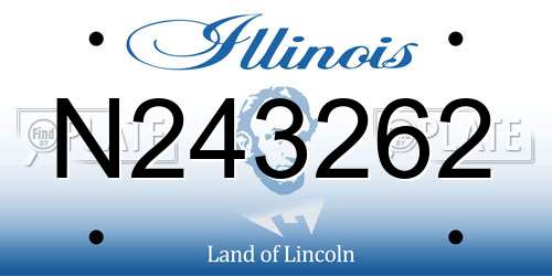 N243262 Illinois License Plate