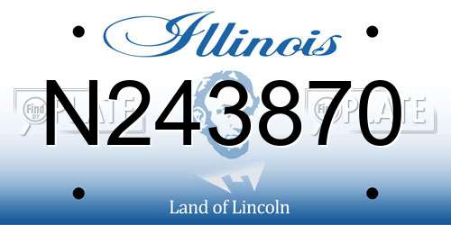 N243870 Illinois License Plate