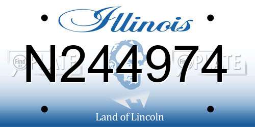 N244974 Illinois License Plate