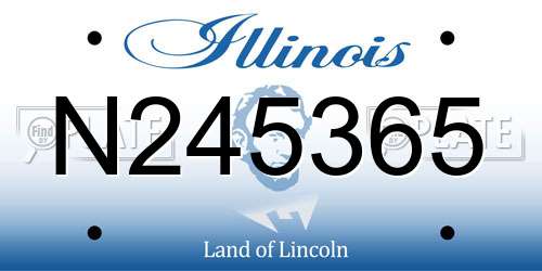 N245365 Illinois License Plate