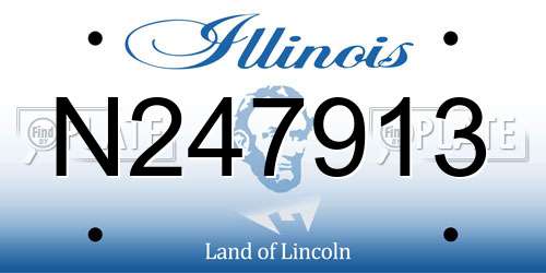 N247913 Illinois License Plate