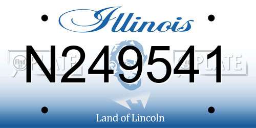 N249541 Illinois License Plate