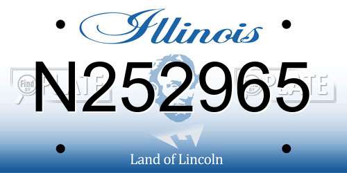 N252965 Illinois License Plate