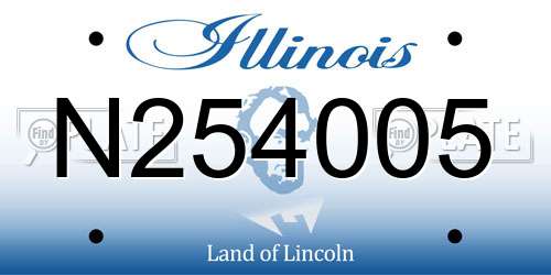 N254005 Illinois License Plate