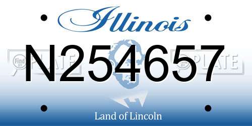 N254657 Illinois License Plate