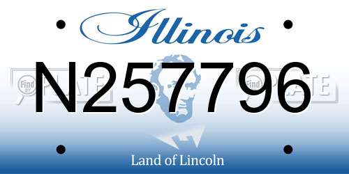 N257796 Illinois License Plate