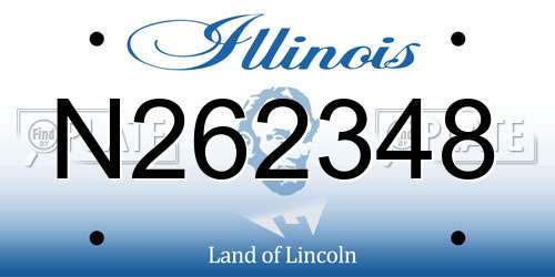 N262348 Illinois License Plate