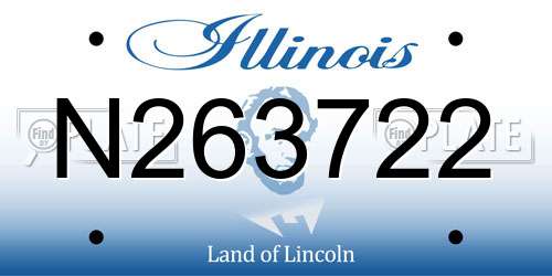 N263722 Illinois License Plate