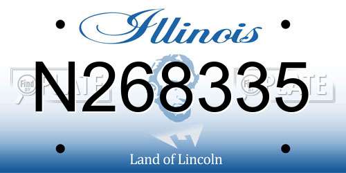 N268335 Illinois License Plate