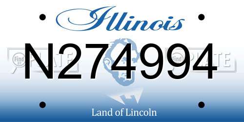 N274994 Illinois License Plate