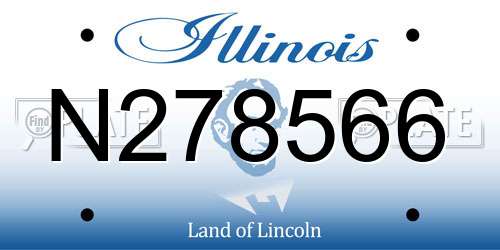 N278566 Illinois License Plate