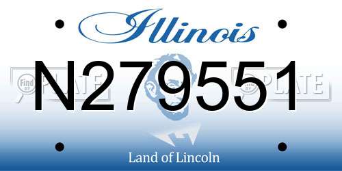 N279551 Illinois License Plate