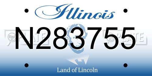 N283755 Illinois License Plate