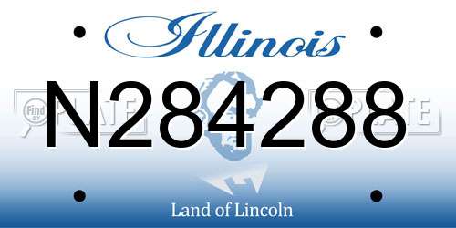 N284288 Illinois License Plate