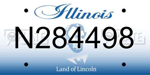 N284498 Illinois License Plate