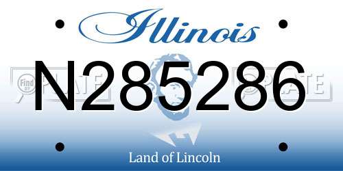 N285286 Illinois License Plate