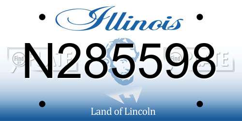 N285598 Illinois License Plate