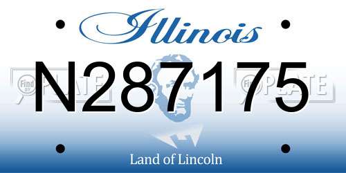 N287175 Illinois License Plate