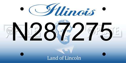 N287275 Illinois License Plate