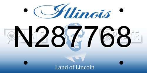 N287768 Illinois License Plate
