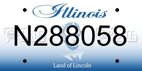 N288058 Illinois License Plate