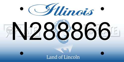 N288866 Illinois License Plate