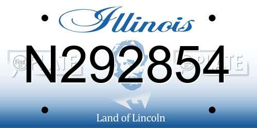N292854 Illinois License Plate