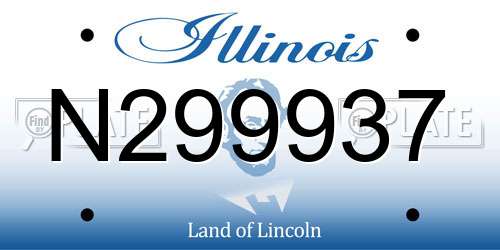 N299937 Illinois License Plate