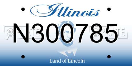 N300785 Illinois License Plate