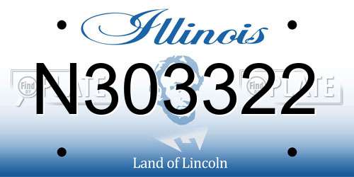 N303322 Illinois License Plate