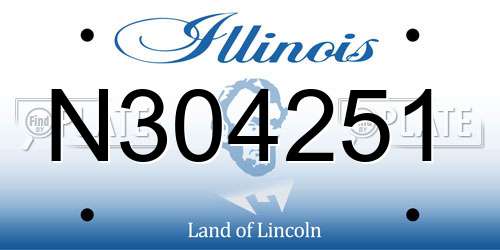 N304251 Illinois License Plate